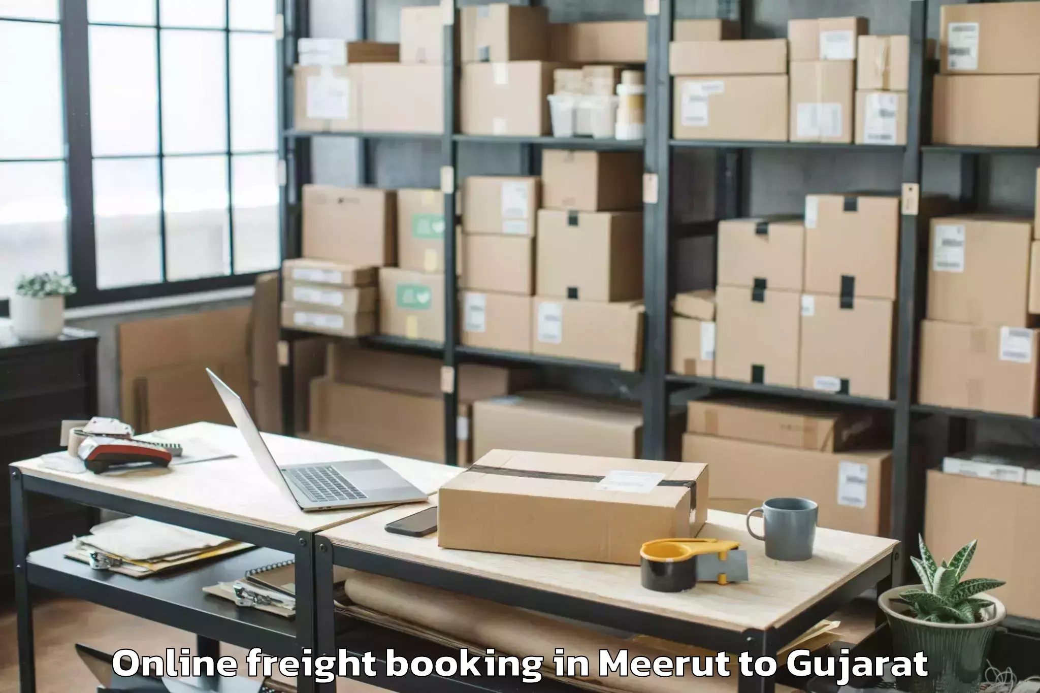 Book Meerut to Bhabhar Online Freight Booking Online